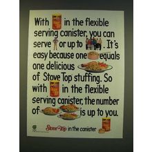 1990 Stove Top Ad - the flexible serving canister