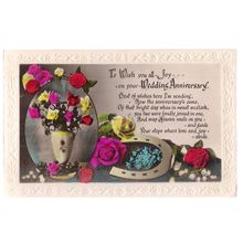 WEDDING ANNIVERSARY used vintage postcard dated 1930