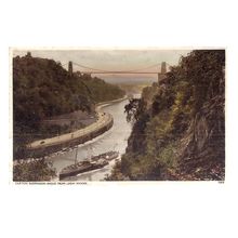 CLIFTON SUSPENSION BRIDGE FROM LEIGH WOODS unused vintage postcard =
