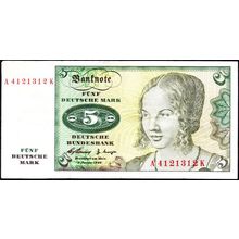 1960 Germany Banknote 5 Mark