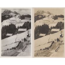 Partie In Adelboden Switzerland Antique & RPC 2x Postcard s