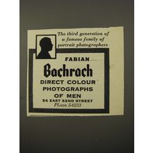 1954 Fabian Bachrach Photography Ad - The third generation of a famous family