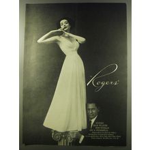 1956 Rogers Night Gown Ad - Every man wants his woman on a pedestal
