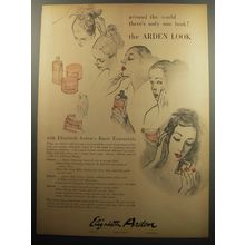 1957 Elizabeth Arden Skin care Ad - around the world there's only one look!