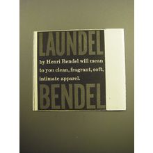 1957 Henri Bendel Laundel Advertisement