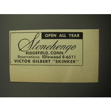 1957 Stonehenge Inn Advertisement - Open all year
