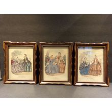 3 Vintage Miroir des Modes Paris Prints in Matching Frames