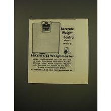 1961 Hanson Weighmaster Scale Ad - Accurate weight control starts with a Hanson