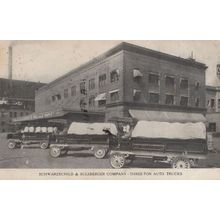 Schwarzschild & Sulzberger Slaughter House Meat Packer Truck SA Old Postcard