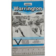 1985 programme Warrington v. Castleford