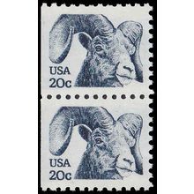 1949 20c Bighorn Ram Fine MNH Dry Gum BPS Vert Pair LS V4694
