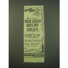 1942 How Green Was My Valley Movie Ad - The best film of the year