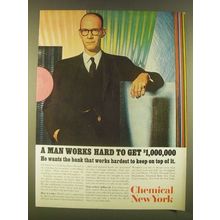 1963 Chemical new York Bank Ad - A man works hard to get $1,000,000