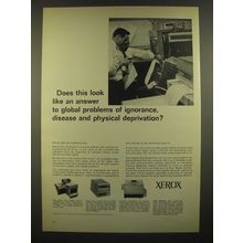 1966 Xerox Copiers Ad - Answer to Ignorance, Disease, Physical Deprivation