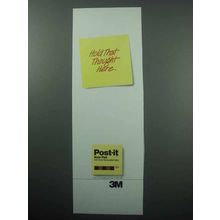1989 3M Post-it Note Pad Ad - Hold That Thought Here