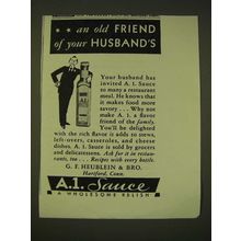 1933 A.1. Sauce Ad - an old friend of your husband's