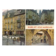 multiview, SARLAT, DORDOGNE, FRANCE unused vintage postcard #