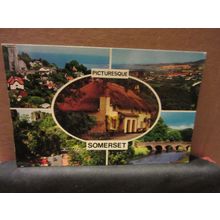 multiview, PICTURESQUE SOMERSET county unused vintage postcard Colourmaster =