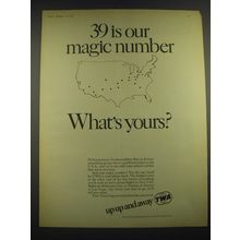 1968 TWA Airlines Ad - 39 is our magic number What's yours?