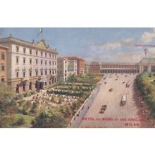 Hotel Du Nord Et Der Anglais Milan Italy Old Postcard