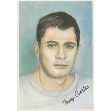 Tony Curtis Film Movie Star Rare Jane Hart Painting Postcard