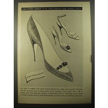 1954 Saks Fifth Avenue Shoes Ad - We call it Amber, the new glow-beige