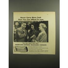1956 American Express Travelers Cheques Advertisement - Never carry more cash