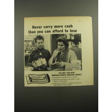 1956 American Express Travelers Cheques Advertisement