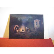 A GYPSY ENCAMPMENT by Alfred Armitage unused postcard by Tuck. 'Oilette' art =
