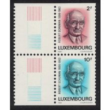 Luxembourg Robert Schuman politician 2v Pair Margin 1986 MNH SG#1185-1186
