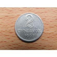 Brazil Brasil 1967 2 Centavos Coin