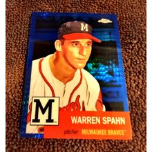 2022 Topps Chrome # 254 Warren Spahn Pitcher Milwaukee Braves 9.0 Mint Or Better