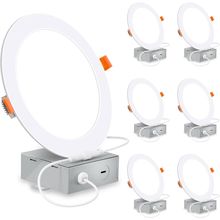 6 Inch Ultra-Thin LED Recessed Lighting with Junction Box, 3000K Warm White Canl