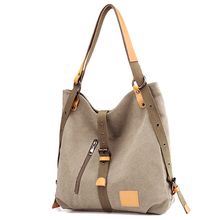 Pack of 2] Ladies Canvas Tote Bag Multifunctional Purse Handbag Adjustable S...