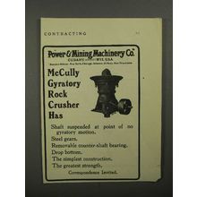 1911 Power & Mining McCully Gyratory Rock Crusher Ad