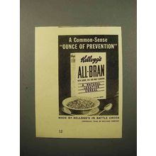 1940 Kellogg's All-Bran Cereal Ad - Ounce of Prevention