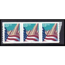 3281c 33c U.S. Flag Over City Fine MNH PNC 5555/3 SQ Z4660