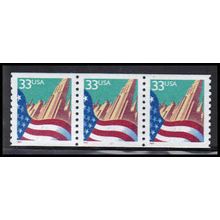 3280 33c U.S. Flag Over City Very Fine MNH PNC 1111/3 PA4039
