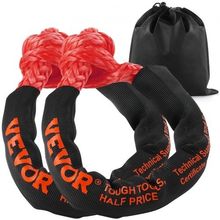 Soft Shackle Synthetic Recovery Rope 2PCS 1/2"x22" 44092lbs Break Strength