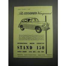 1948 Standard Vanguard Car Ad - International motor exhibition stand 150