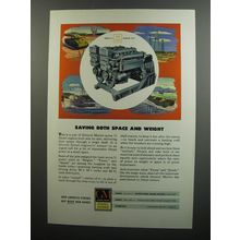 1945 GM General Motors Series 71 Diesel Engine Ad - Saving both space and weight