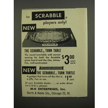 1953 M-K Enterprises Scrabble Turn Table Ad - For Scrabble players only!