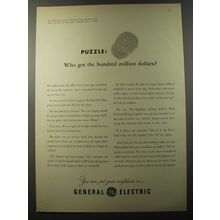 1953 General Electric Ad - Puzzle: Who got the hundred million dollars?