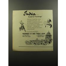1956 Government of India Tourist Office Ad - India land of variety