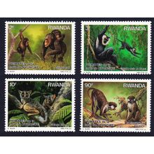 Rwanda Primates of Nyungwe Forest 4v 1988 MNH SG#1316-1319 MI#1389-1392