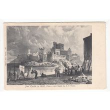 Peel Castle Isle of Man from a Sketch by A F Watts Art Postcard IOM