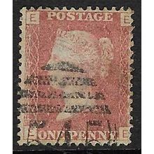 GB 1858 QUEEN VICTORIA 1d RED PLATE 157 USED SG43 / 44 " EE "