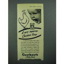 1942 Gerber's Baby Food Ad - Superior Chicken Soup