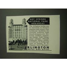 1950 Arlington Hotel and Baths Ad - Hot Springs National Park