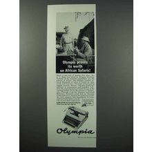 1960 Olympia Portable Typewriter Ad - African Safaris